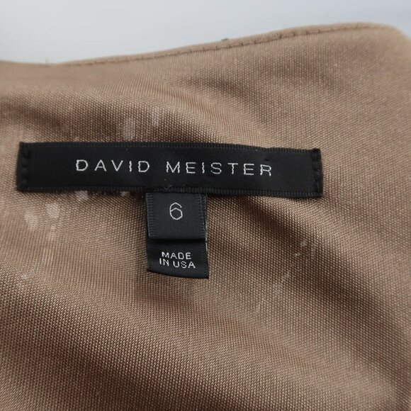 David Meister Women's Black 3/4 Sleeve Lace Gown w Nude Underlay Size 6 - Picture 2 of 11